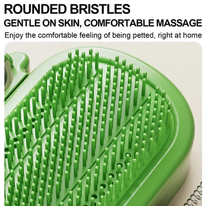 3-in-1 Cat Corner Groomer – Scratcher, Massage Brush & Catnip Toy