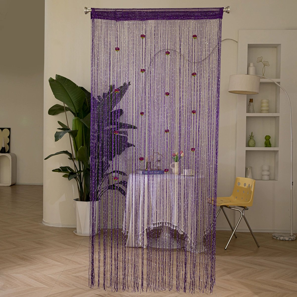 🌹🚪Sparkling Rose Flower String Curtain(2m/78.74" high x 1m/39.3" wide)