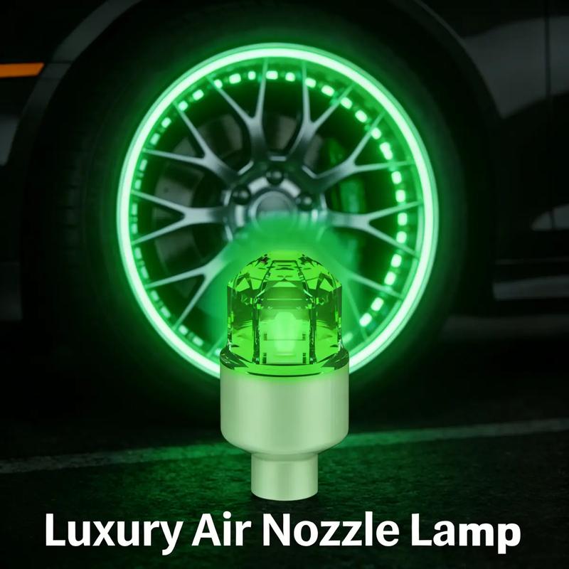 🌈 4 Pcs LED wheel light,Waterproof Luminous Car Tire Valve Caps