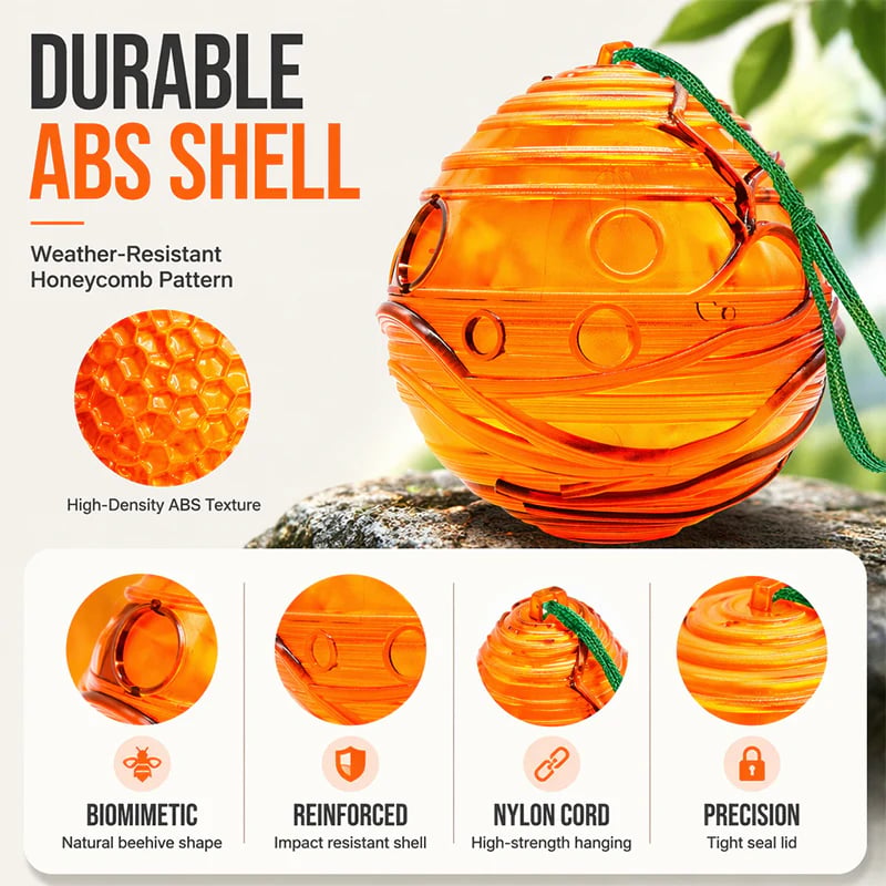 Outdoor Eco Reusable Wasp & Hornet Trap, Chemical Free Hanging Insect Catcher