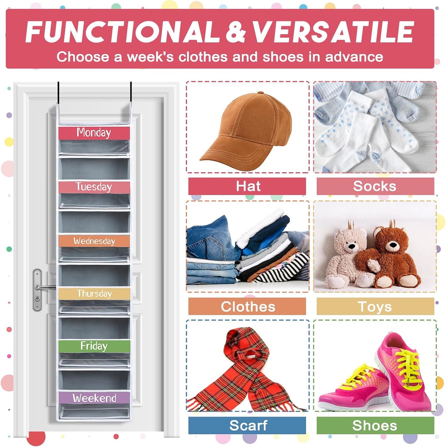 Weekly School Clothes Organizer Days of Week Clothing Organization