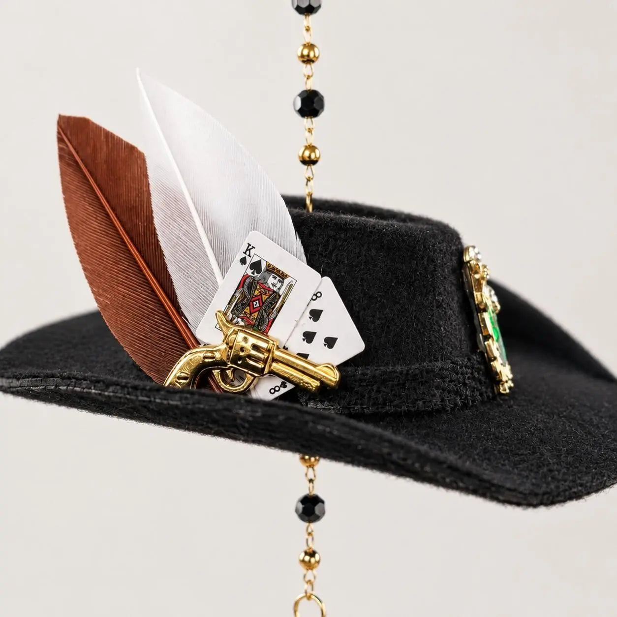 St. Jude Car Blessing Charm. Handmade Protection Gift Decoration, Black Sombrero Car Ornament Car Trinkets