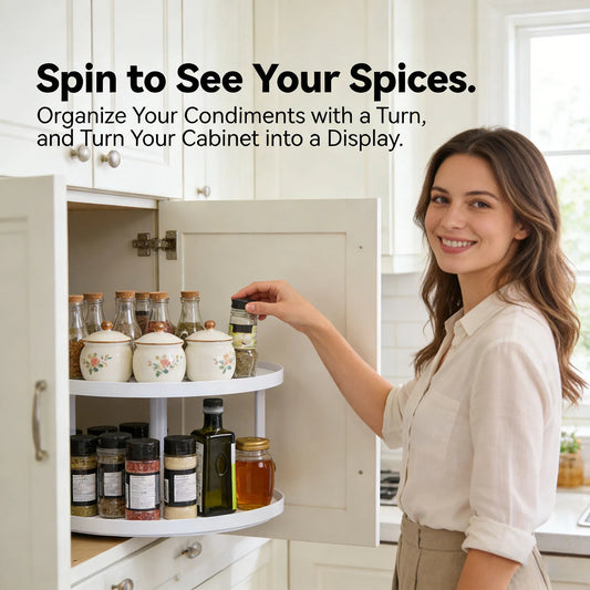 🔥HOT SALE🔥🔄  Dual Spin Lazy Susan Organizer🧂