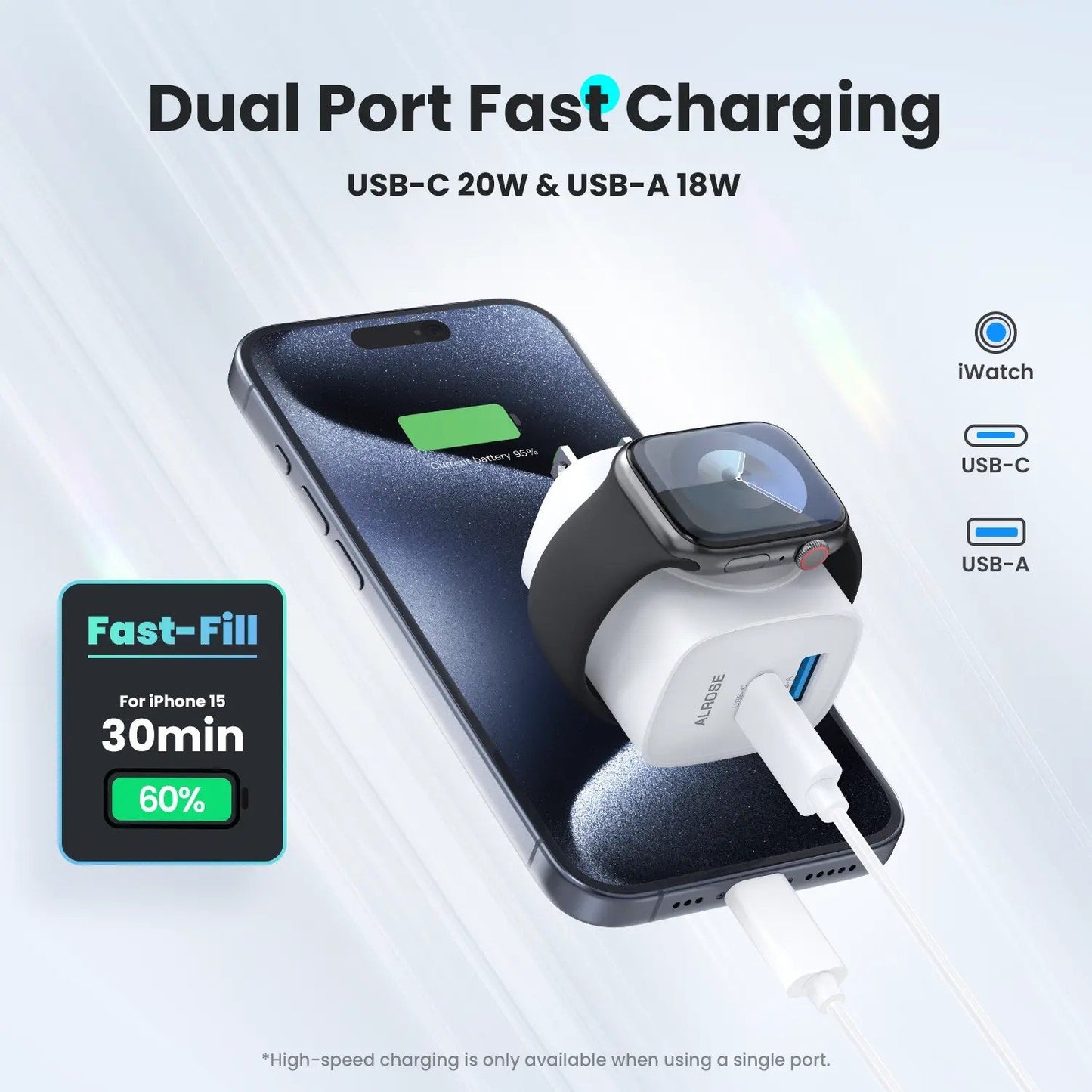 ⚡Hot Sales 49% OFF🔥 3-in-1 Magnetic Wireless Cordless PD USB-C Wall Charger Block - 20W Fast Charging, Includes Cable