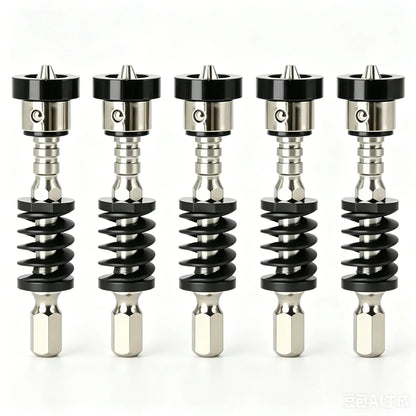 ⚡ 5-Pack Spring-Loaded Magnetic Screwdriver Bits | Quick-Release Positioning Drill Bits