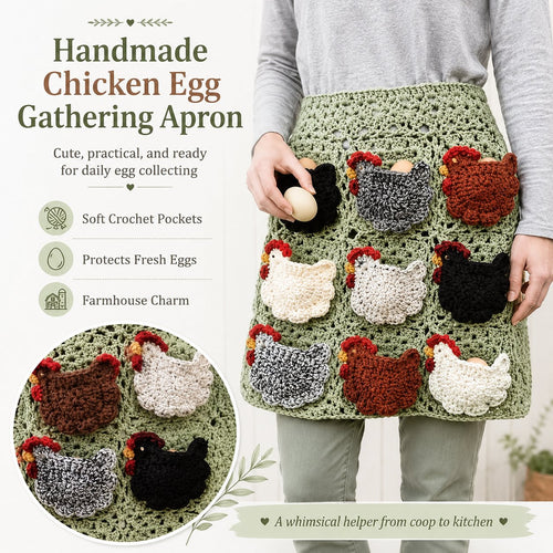 🐔Handmade Crochet Chicken Egg Collecting Apron🥚