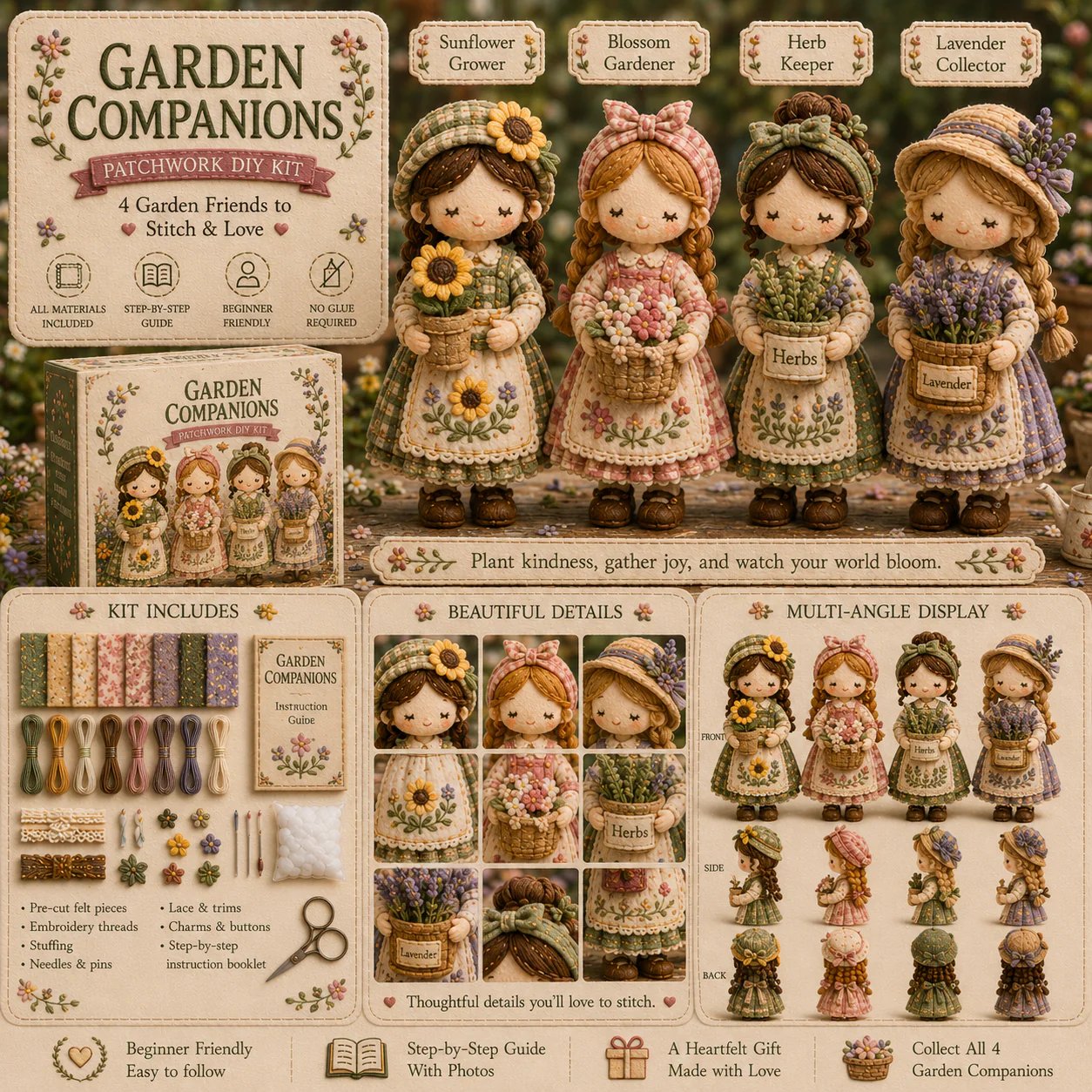 🎁 Last Day 49% OFF 🧵 Tiny Worlds Patchwork DIY Kit Series – Create Your Own Mini Handmade Scene