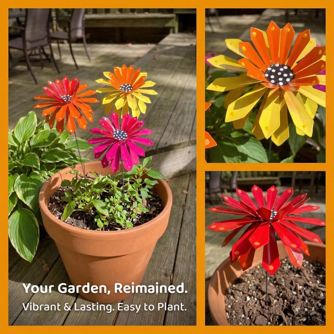 🔥Hot Sale - 49% OFF🔥Handcrafted Metal Zinnia Flower Garden Stake