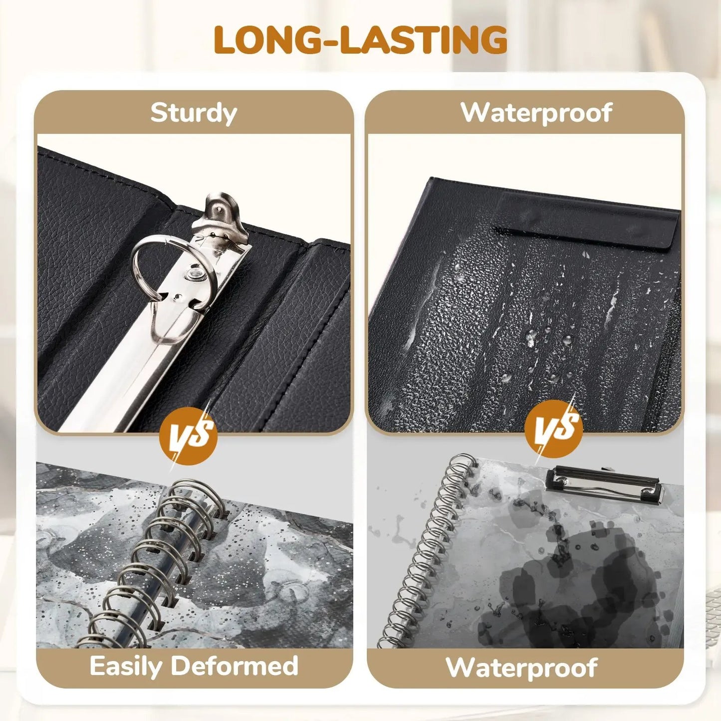 🔥HOT SALE 49% OFF - 📄✨PU Leather Clipboard with Storage – 3-Ring Binder, Magnetic Clip, Removable Notepad & Expanding File