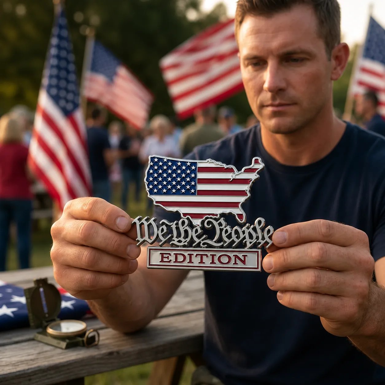 USA Faith, Family & Freedom Metal Emblem