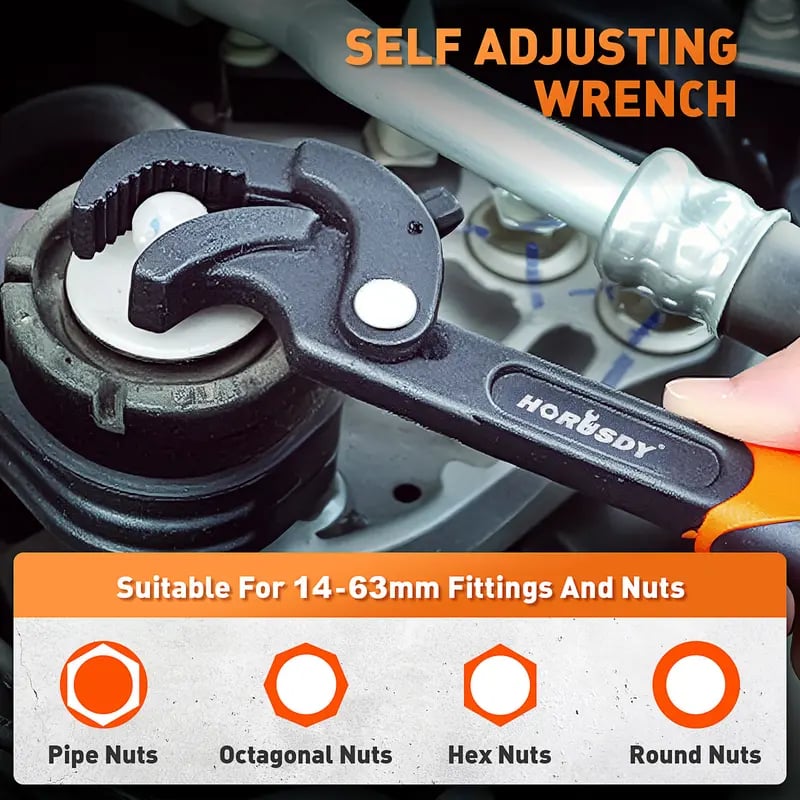 🛠️10′′ & 15′′ Self-Adjusting Pipe Wrench Set – Heavy Duty for Plumbing, HVAC, Nuts, Pipes & Fixtures