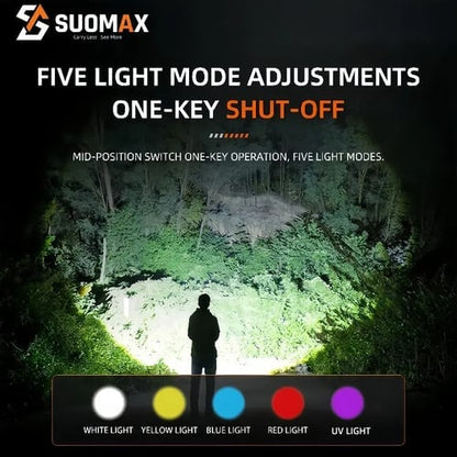 🔦5-in-1 Magnetic Flashlight – 1800LM Rechargeable Multi-Color Torch