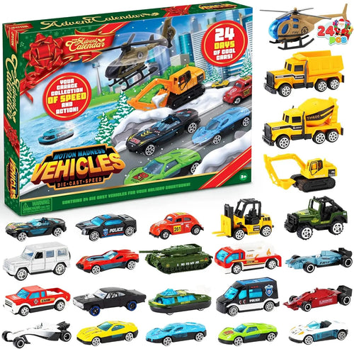 🔥 Last Day 49% OFF🎅 2026 Christmas Advent Calendar 24 Diecast Cars Set 🚗✨
