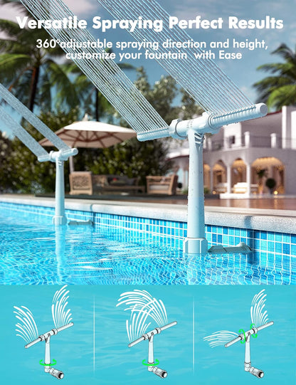 Pool Fountain - Dual Spray Water Fountains for Above Ground/Inground Pools