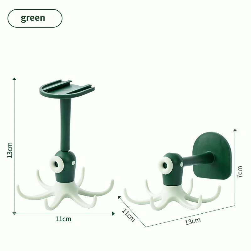 🪝Drill-free 360° rotating octopus hook🐙