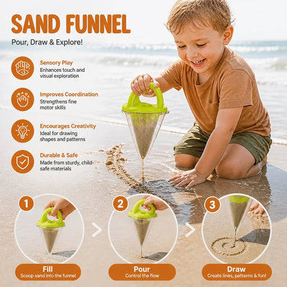 Kids Beach Sand Funnel Toy for Drawing and Pouring