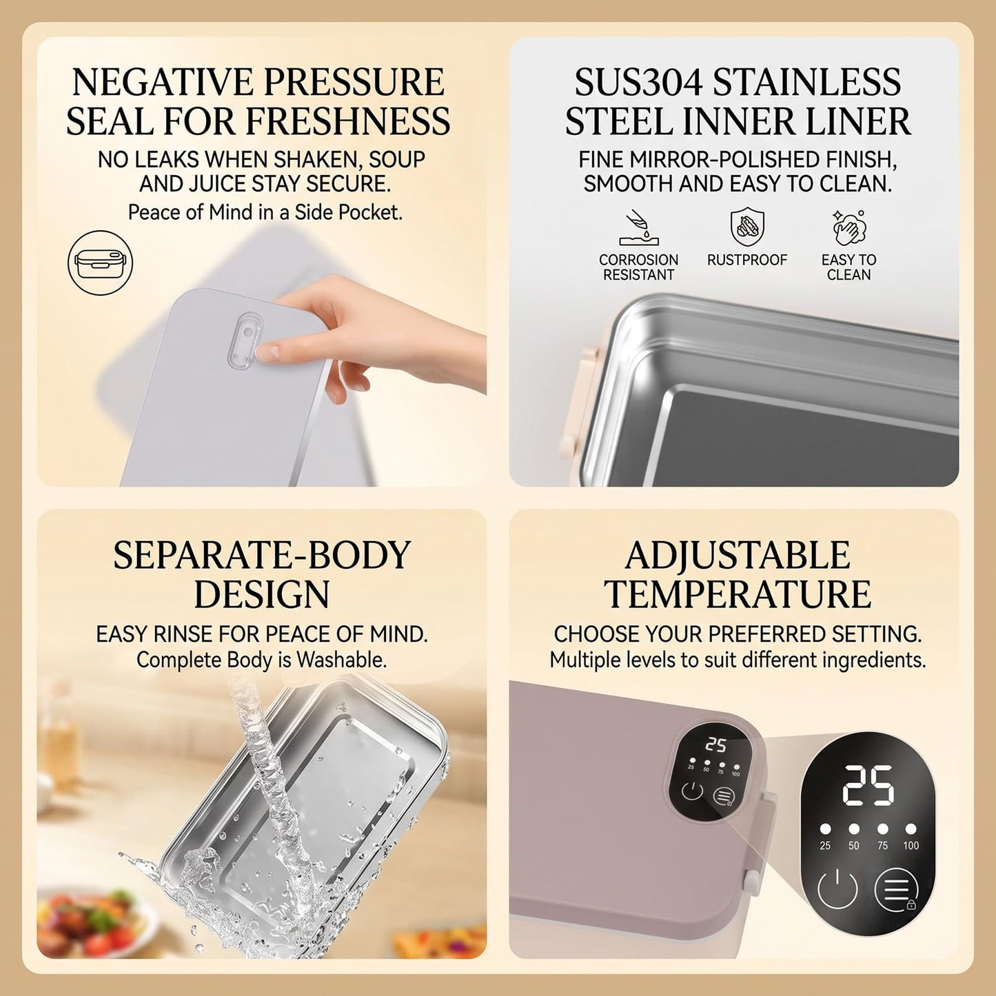 🍱⚡ Portable electric lunch box with self-heating 🔋🌡️