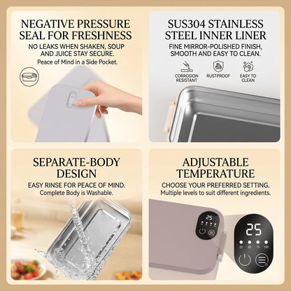 🍱⚡ Portable electric lunch box with self-heating 🔋🌡️