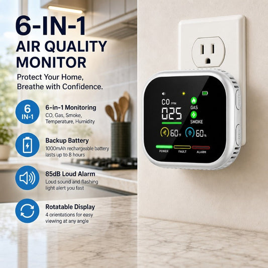 🔥6-in-1 Battery Rotable Air Safety Monitor