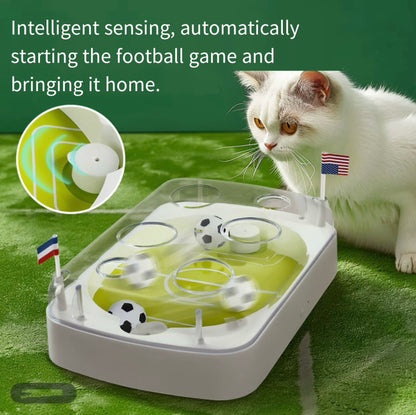 Interactive Smart Soccer Cat Toy with Motion Sensor & LED Lights – USB Rechargeable Cat Entertainment Game