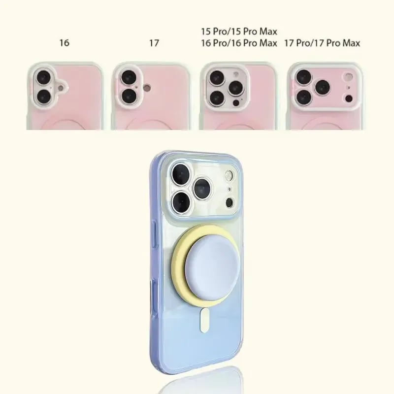 Magnetic Gradient Phone Case with Liquid Stand for iPhone
