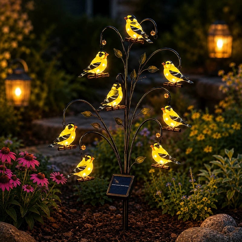 🦩Solar Bird Tree Stake Light – Flexible Colorful Glowing Outdoor Garden Landscape Light