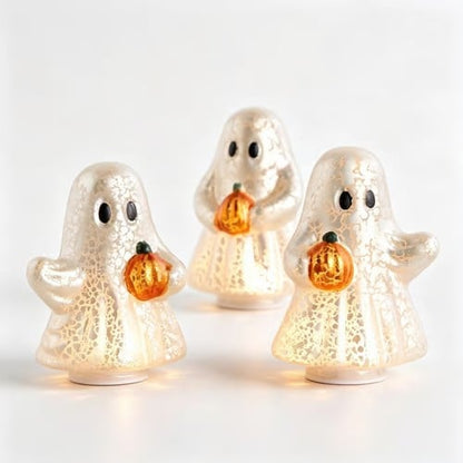 ⭐Light-Up Mercury Glass Ghost Figurines