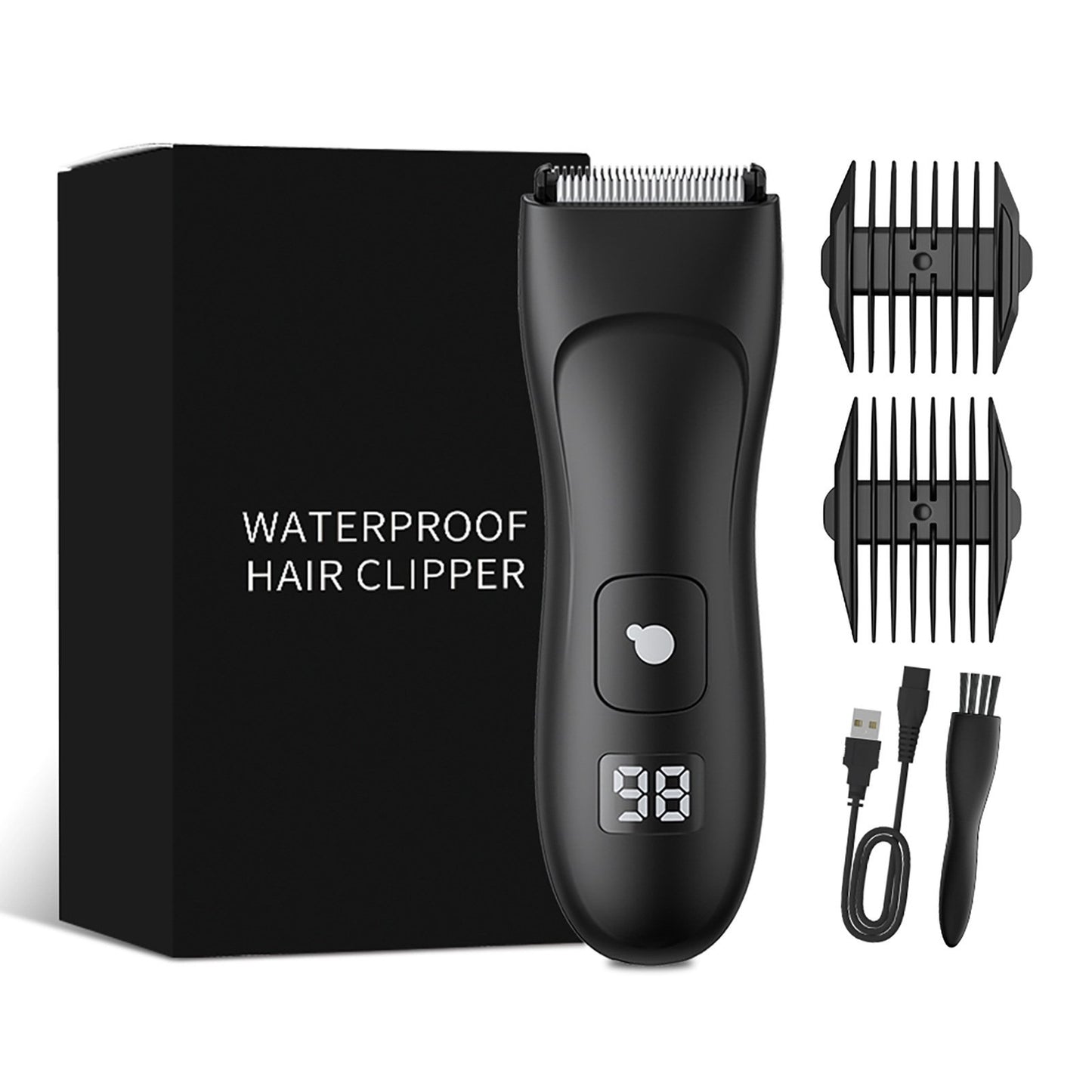 Digital display electric hair clipper groin shaver private armpit pubic hair body hair trimmer