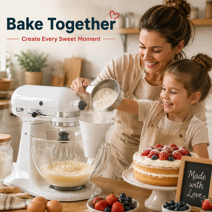 2 PCS 🥣 No-Mess Stand Mixer Pouring Funnel – Perfect Fit for KitchenAid Tilt-Head Mixers