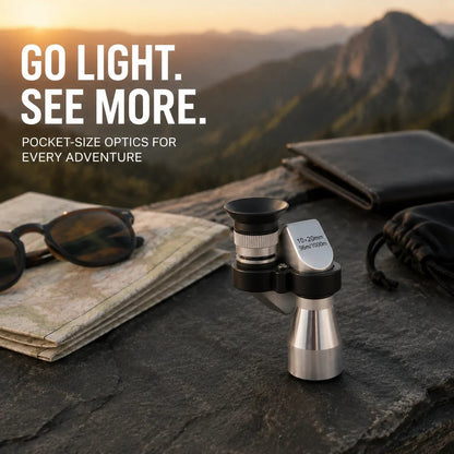 ⏰Limited Stock 49% OFF🔭 10×20 Mini Monocular Phone Telescope – Pocket Long-Distance Viewer with Adjustable Smartphone Clip