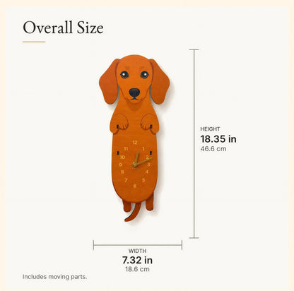 Swing Tail Dachshund Wooden Wall Clock 🐶