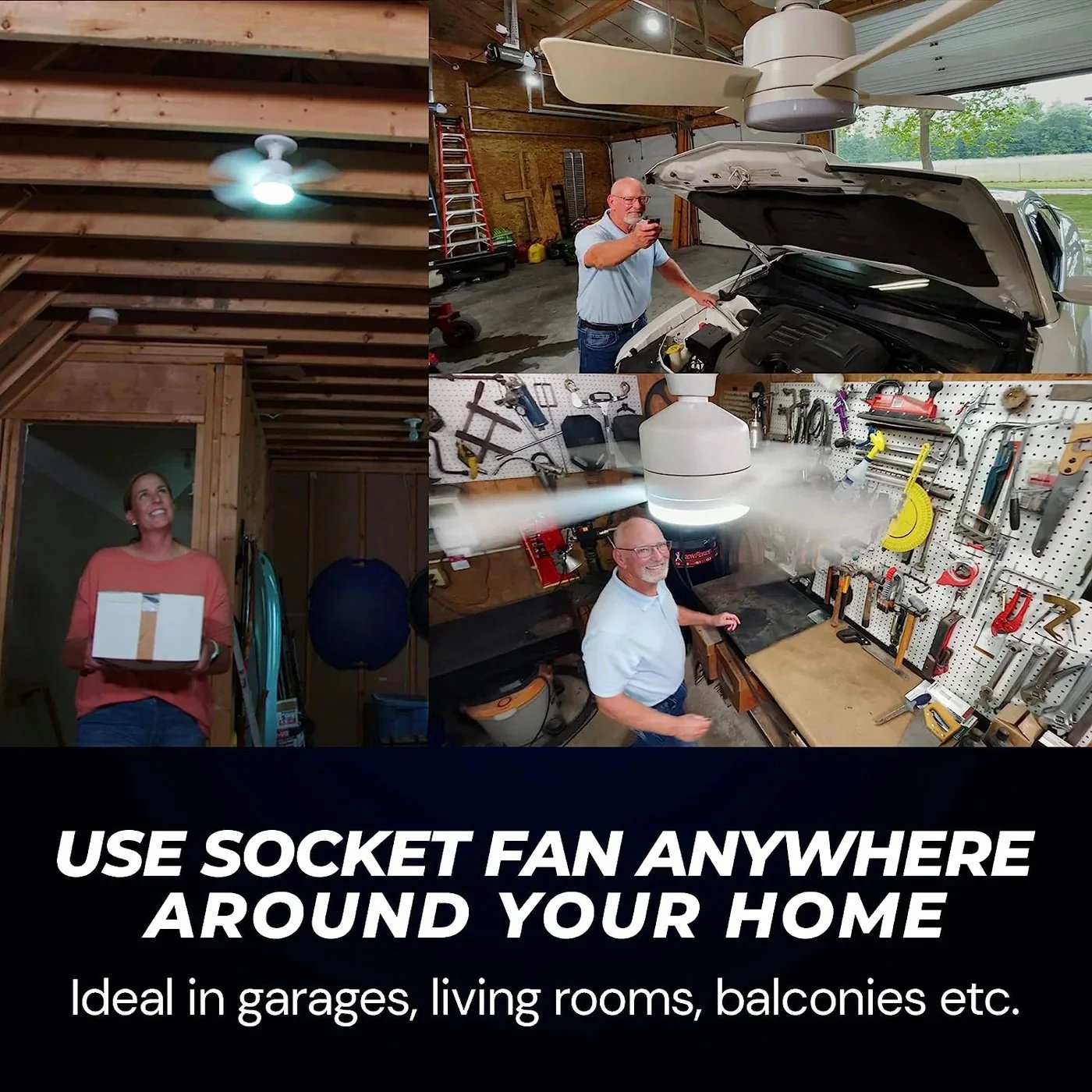 🎁 2-in-1 Portable Ceiling Fan with Light (Includes Remote Control)