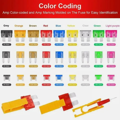 💯306PCS Car Blade Fuse Kit – Complete Auto Fuse Assortment with Tester & Puller