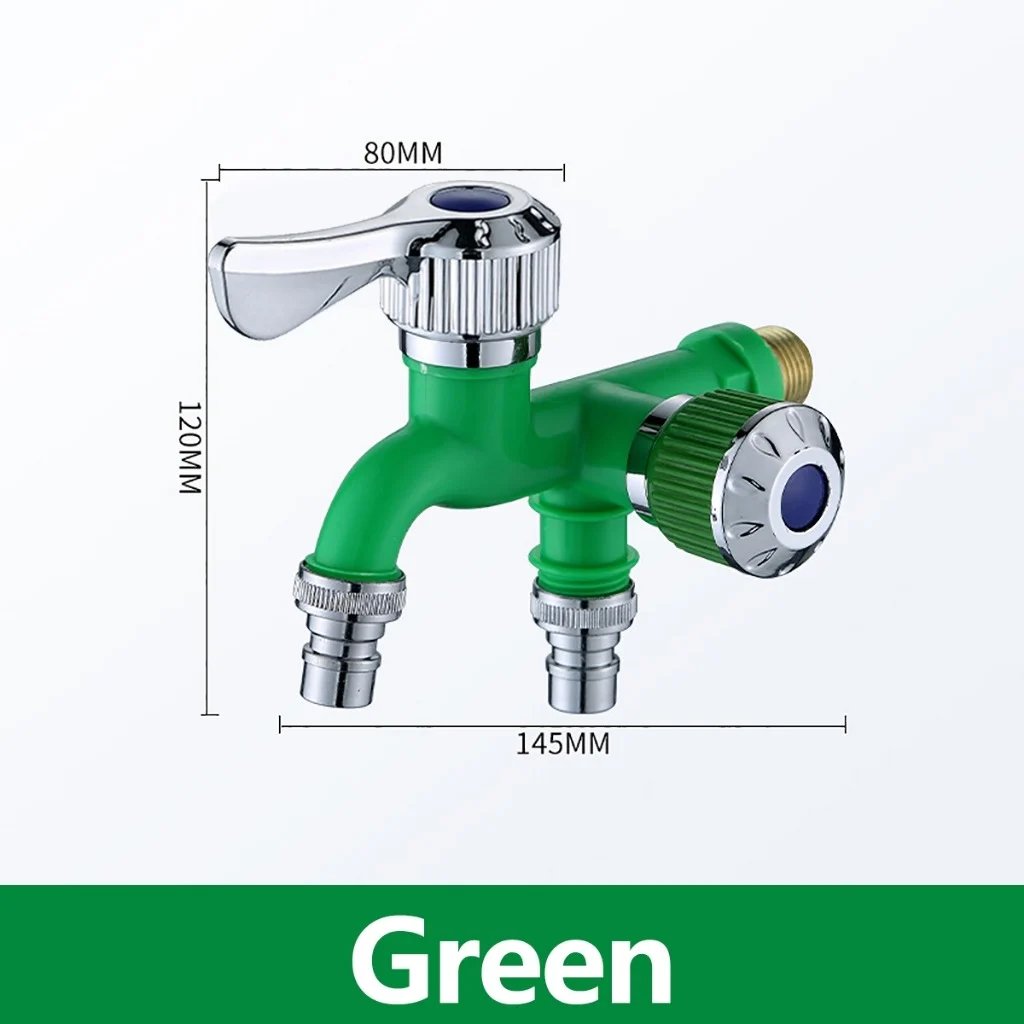Dual Outlet Washing Machine Plastic Faucet, 1 In 2 Out Water Plastic Tap