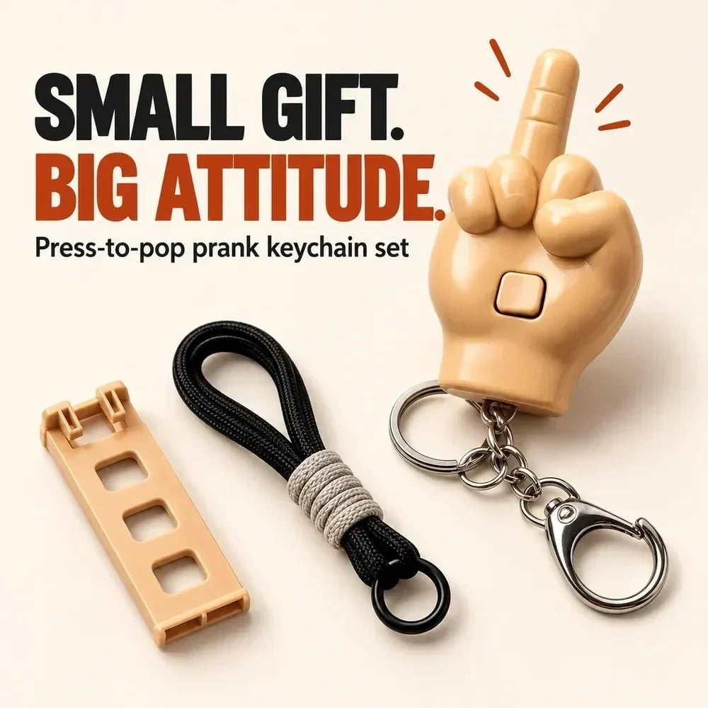 😂 Looks Innocent... Until You Pull It! – Retractable Middle Finger Pendant