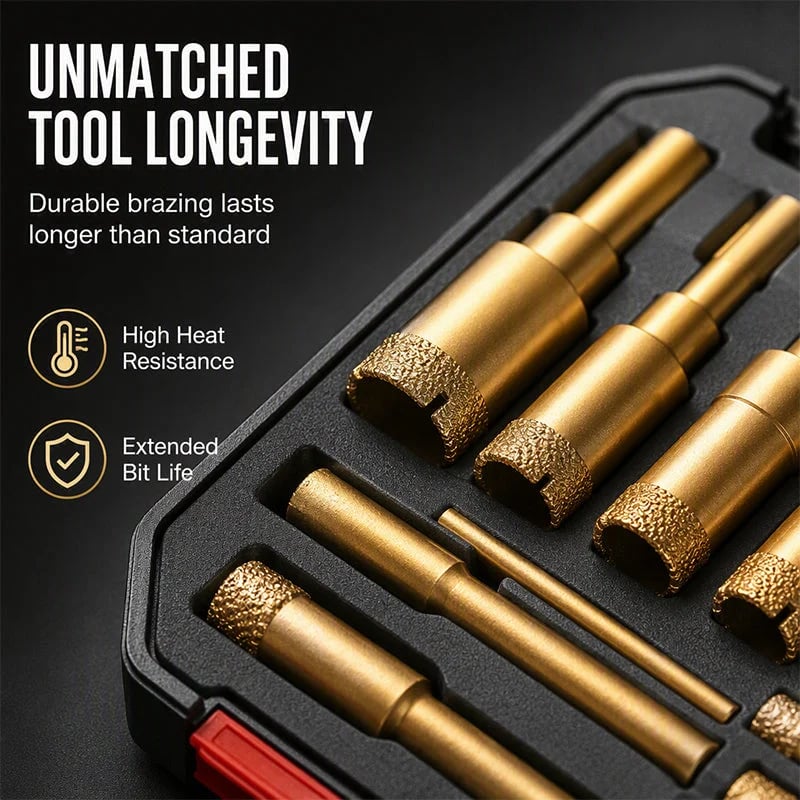 ⏰12-Piece Dry Diamond Tile Hole Saw Kit (6-35mm)