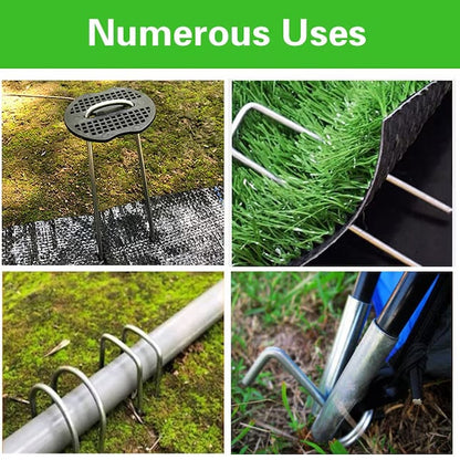 🚙50-Piece Garden Ground Stake Set——Pack of 50 U-Shaped Ground Stakes