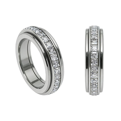 💍Anxiety Rings for Women and Men Titanium Steel Spinner Fidget Band Rings