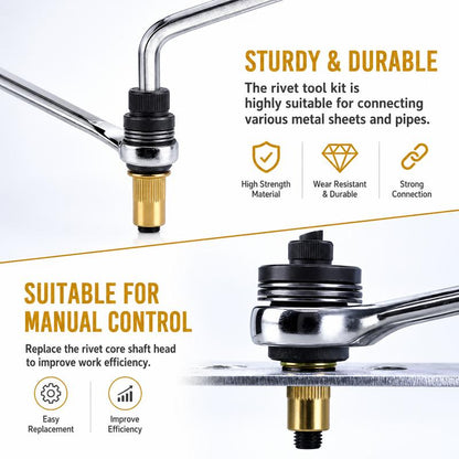 🔥Limited Time 50% Off✨Head Rivet Nut Tool, M3 M4 M5 M6 M8 M10 Rivnut Kit