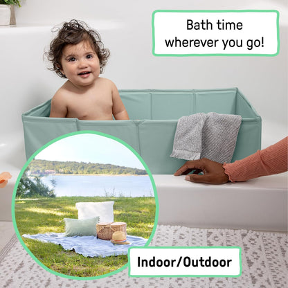 🎉⏰49% OFF🔥  Foldable Portable Toddler Bath Tub, Indoor & Outdoor Travel Baby Bathtub 🛁👶