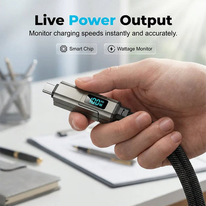 🔥HOT SALE 49% OFF🔥4-in-1 Digital Display Keychain Charging Cable