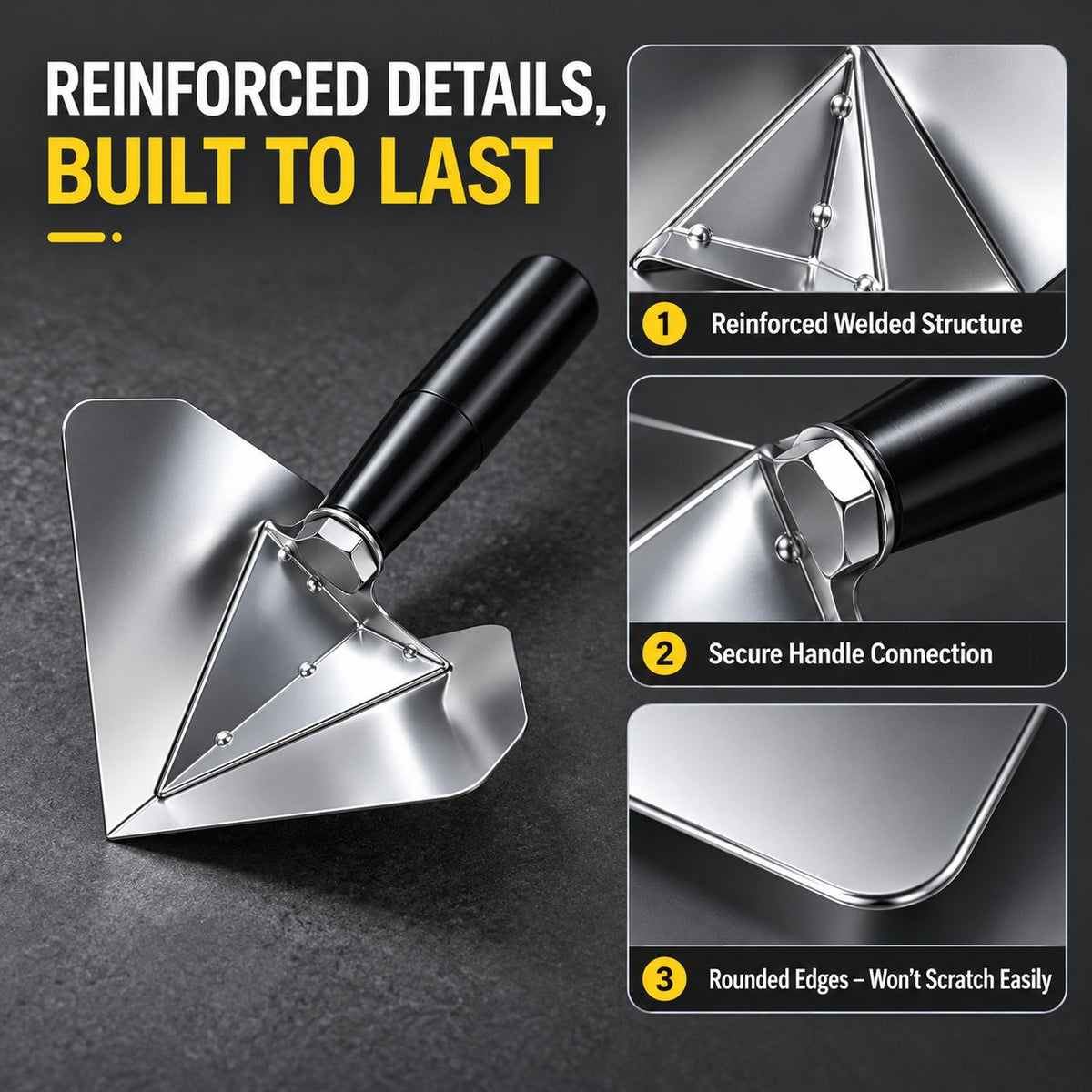 🛠️ Stainless Steel Inside Corner Finishing Trowel