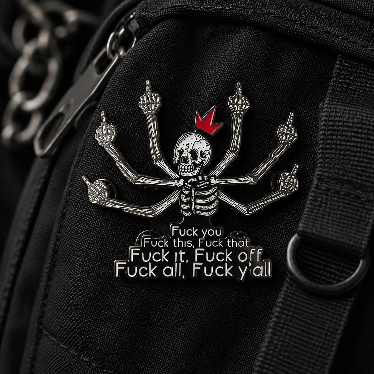 💀🖕Fuck Skull Enamel Pin
