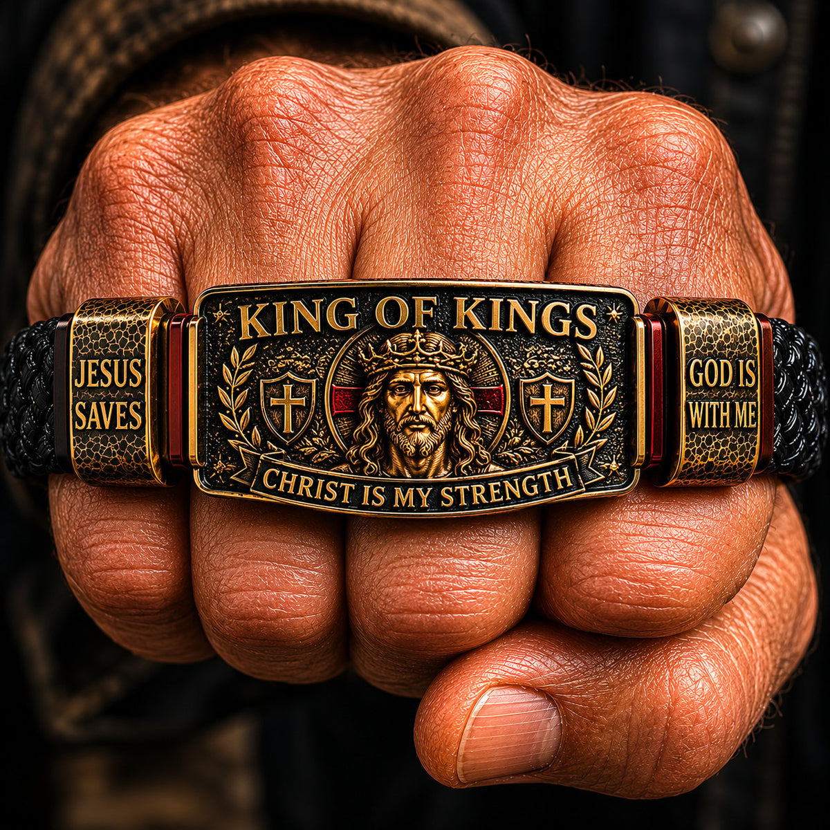 💯✝️ King of Kings Faith Bracelet – Adjustable Christian Wristband Gift