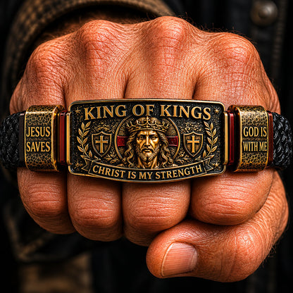 💯✝️ King of Kings Faith Bracelet – Adjustable Christian Wristband Gift