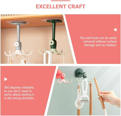 🪝Drill-free 360° rotating octopus hook🐙