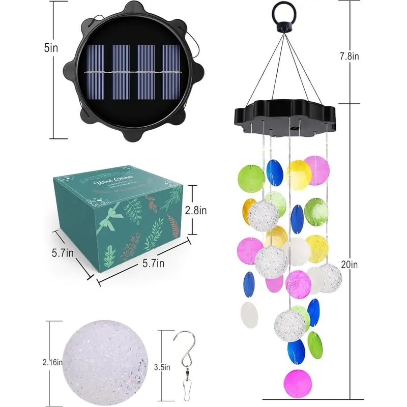 🎁49% OFF - 🌈 ✨ Solar-Powered Seashell Wind Chime Light