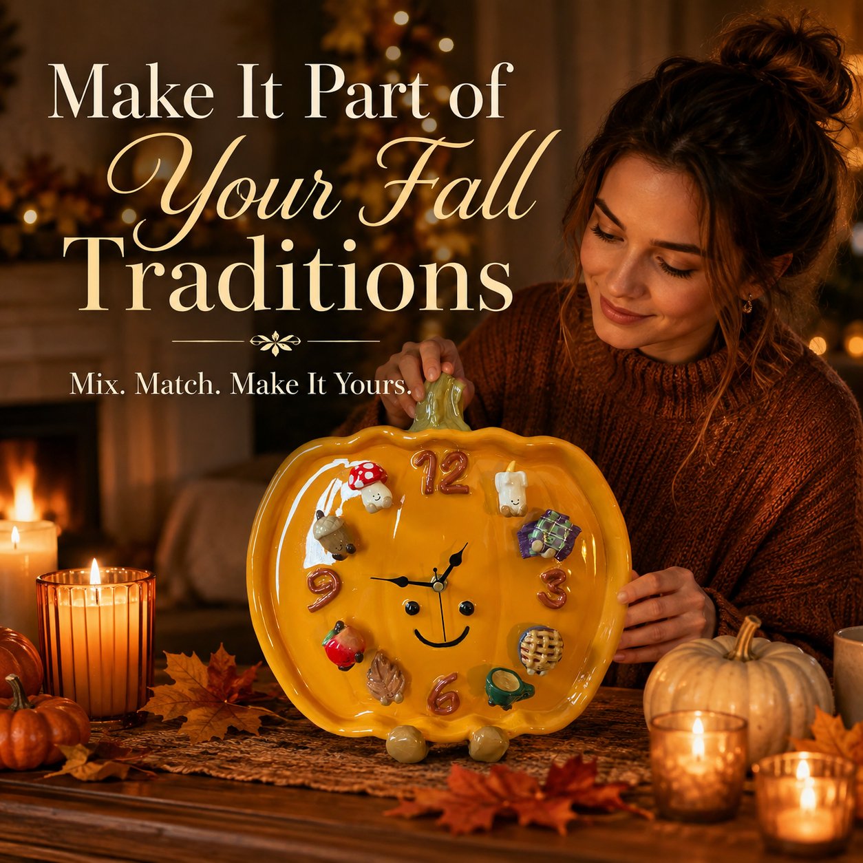 💥 LAST DAY 49% OFF 🎃 Interchangeable Magnetic Charm Pumpkin Clock