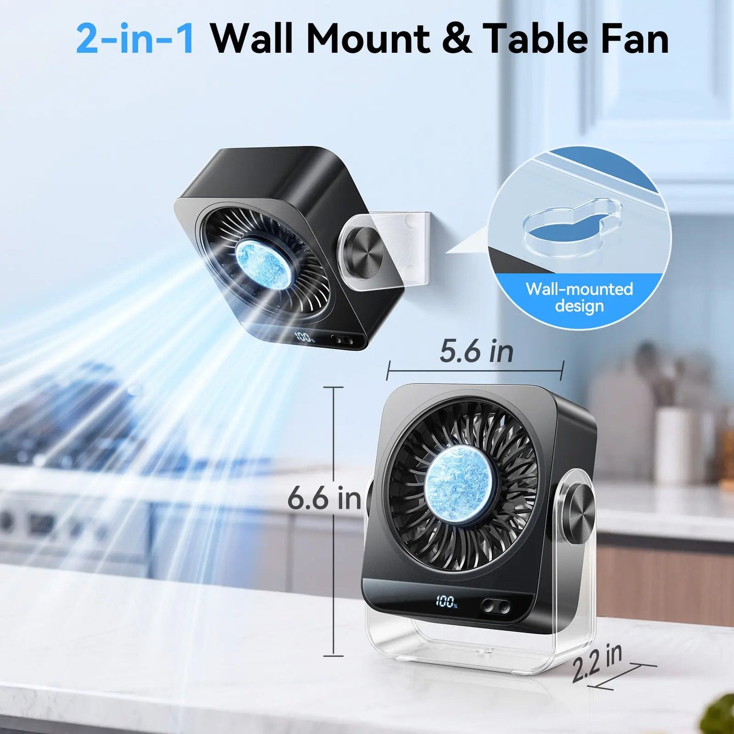 💨Desk Cooling Fan for Bedroom-199 Speed Turbo Airflow, Digital Display Quiet Table Fan