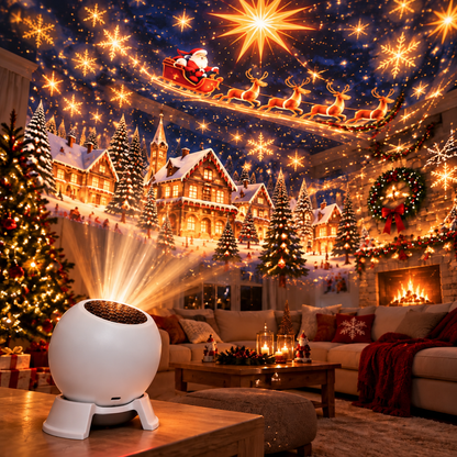 🎁 Christmas Projector Night Light - 360° Adjustable HD Holiday Pattern Ceiling Light 🎅 Indoor Xmas Decoration Lamp for Kids Bedroom, Party & Holiday Gift 🎄